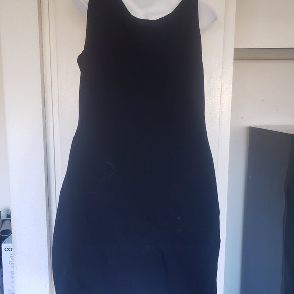 Tomsware Black tank dress with gold Zipper Size Large - Picture 2 of 5